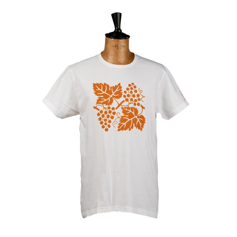 Women's hand-printed t-shirt with the Bunch of Grapes design - Artisan Printing  House Marchi